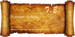 Turner Ervin névjegykártya
