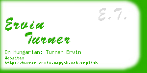 ervin turner business card